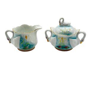 Vintage Swan Sugar & Creamer Set Made in Occupied Japan
